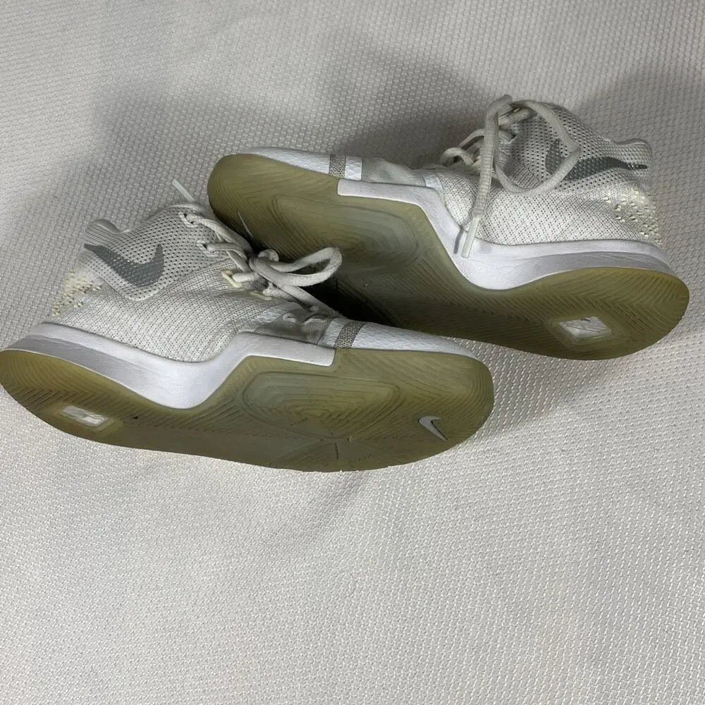 Youth 2017 Nike Zoom Kyrie 2 White Chrome Lace-up Basketball Shoes, Size Youth 4